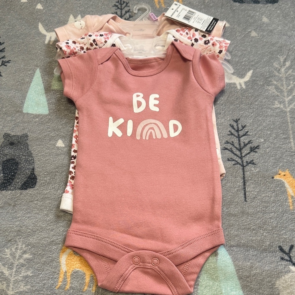 Baby girl bodysuit set of 3 new born 0M